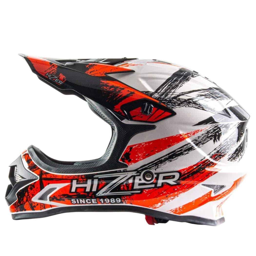 Шлем кроссовый HIZER J6805 №1 black/white/orange
