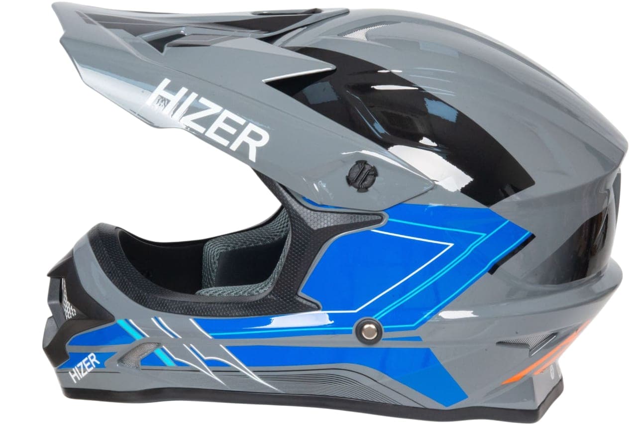 Шлем кроссовый HIZER J6805 №4 grey/blue