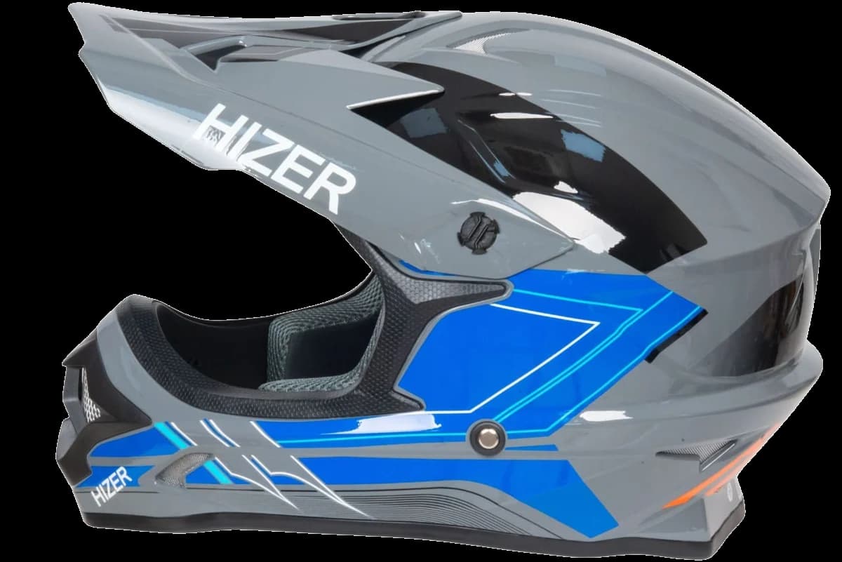 Шлем кроссовый HIZER J6805 №4 grey/blue