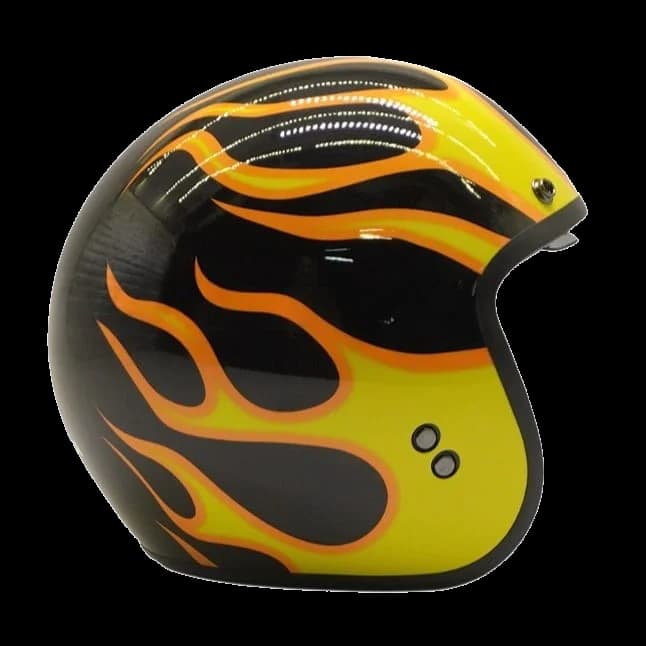 Шлем открытый с козырьком ROCKOT RM-391 CLASSIC FLAME